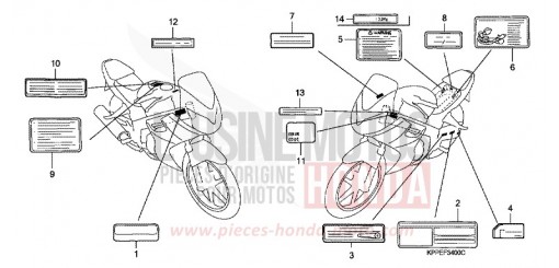 CAUTION LABEL (CBR125R/RS/RW5/RW6/RW8) CBR125RW5 de 2005